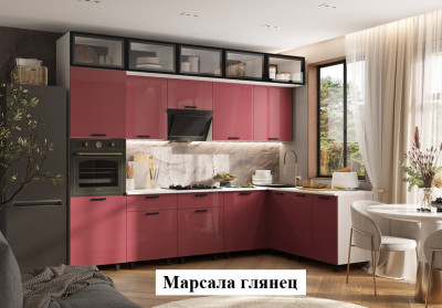  Техно кухня угловая 3,0х1,8/1080 МДФ Компановка № 8